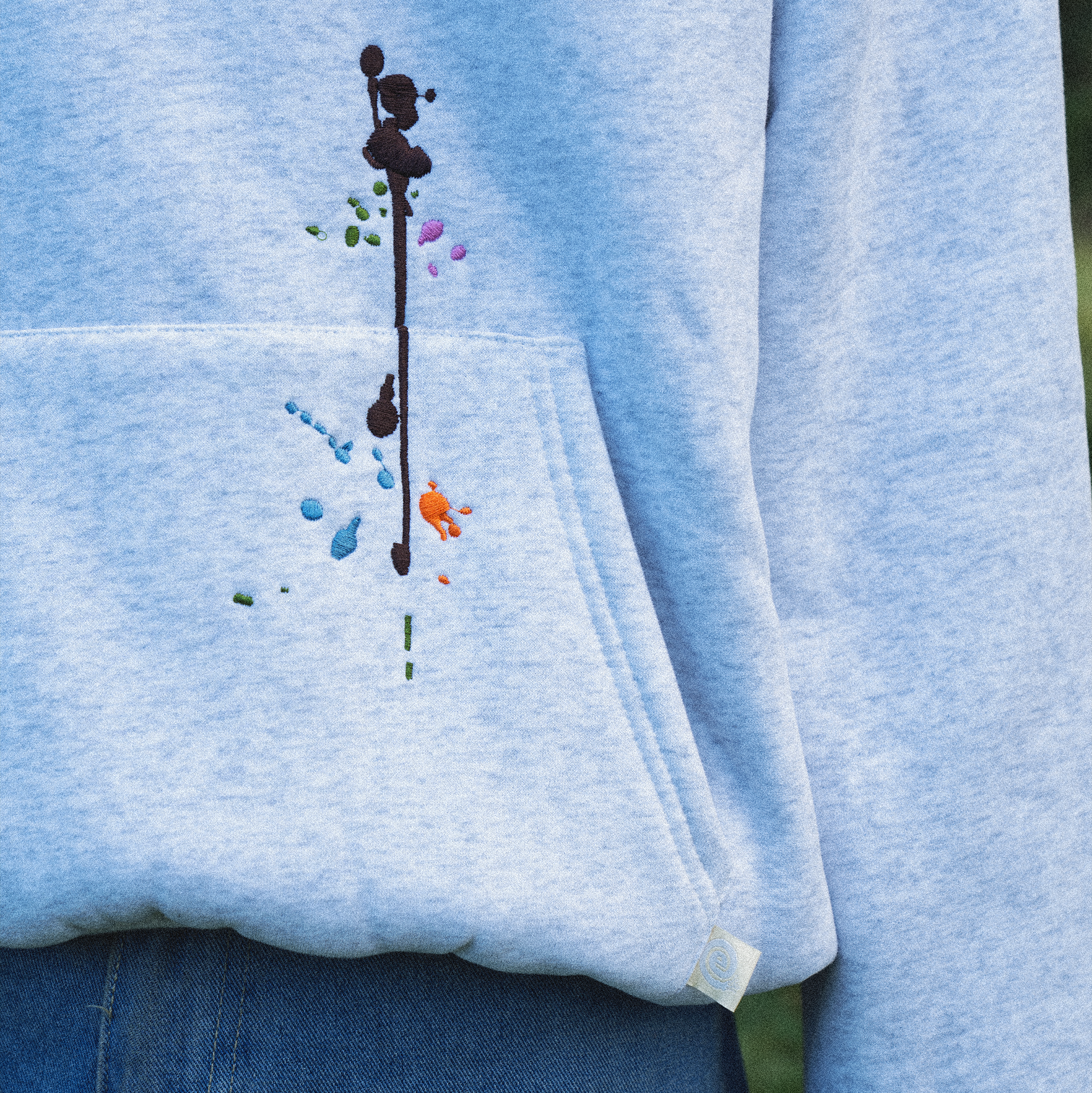 Paint-Splatter Hoodie "Heather Grey"