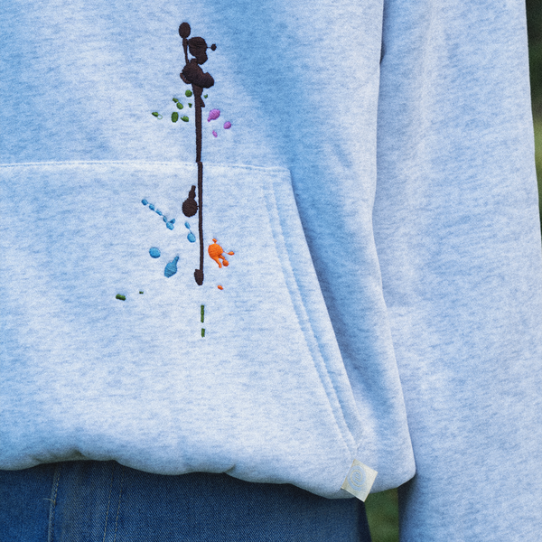 Paint-Splatter Hoodie "Heather Grey"