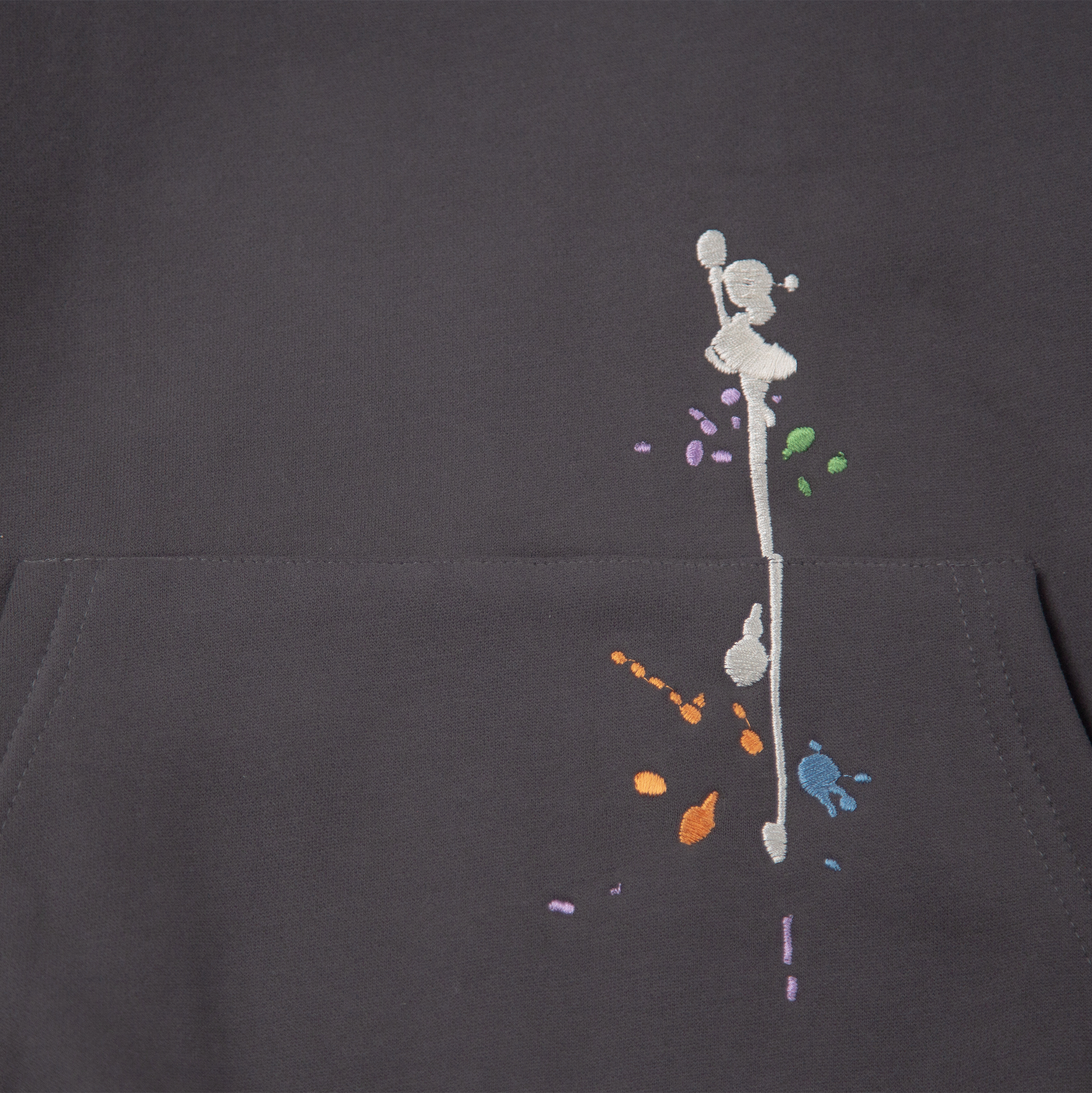 Paint-Splatter Hoodie "Charcoal"