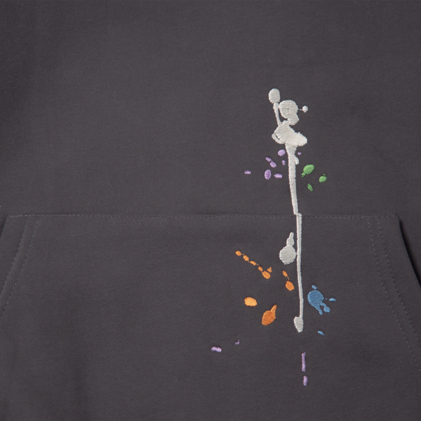 Paint-Splatter Hoodie "Charcoal"
