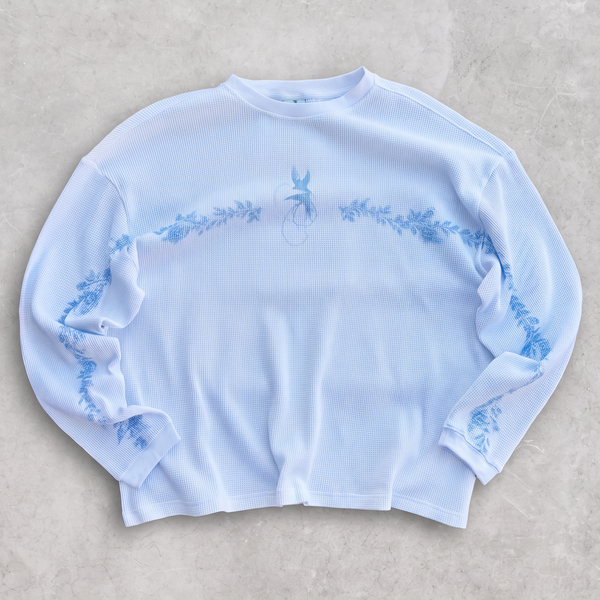 "rain-washed" waffle knit